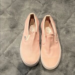 Vans Light Pink Canvas Slip-Ons, Women’s 8,
Men’s 6.5